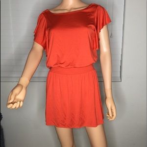 NWOT Banana Republic short silky orange dress 👗